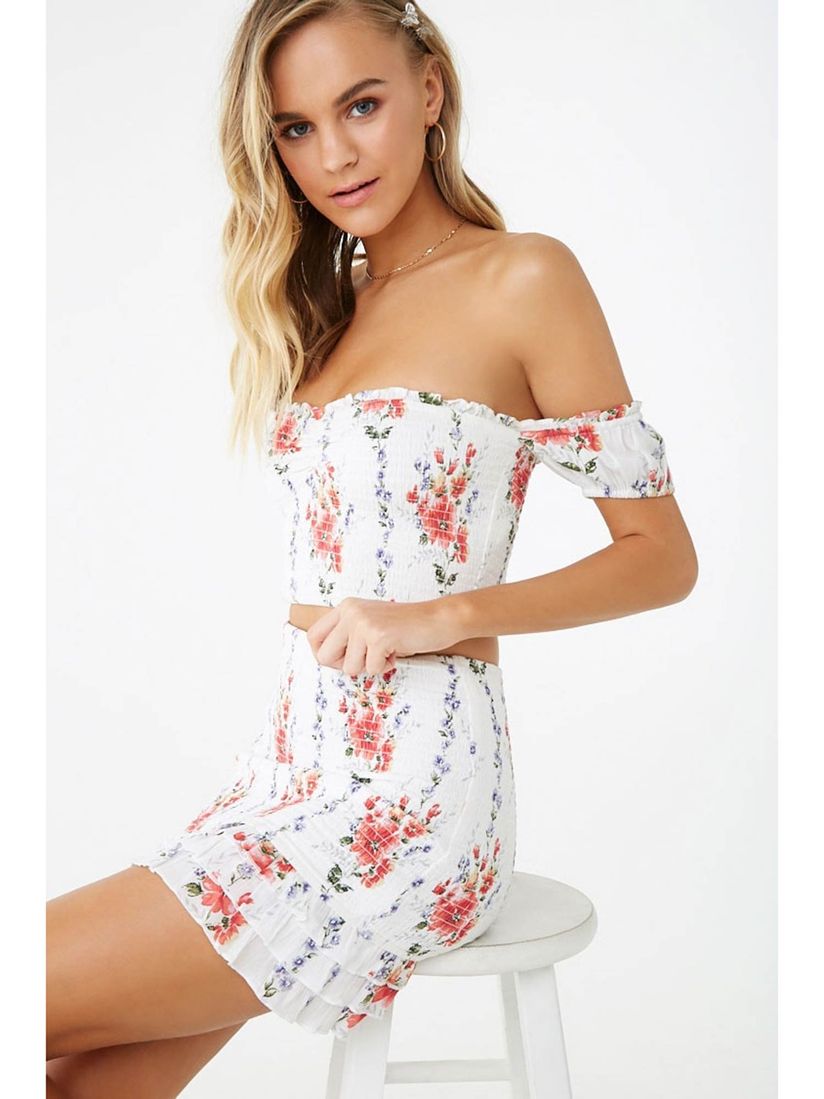 forever 21 smocked crop top