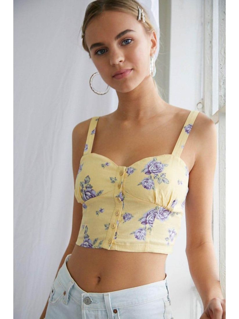 forever 21 yellow floral top