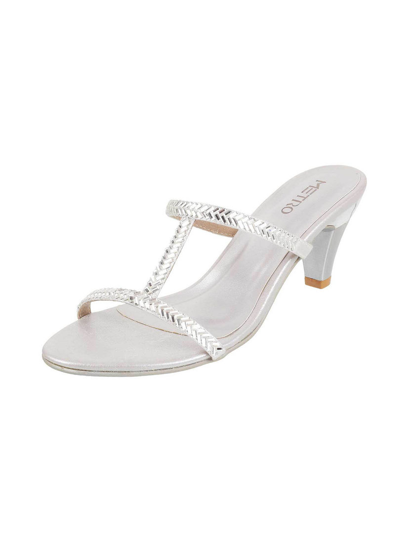 silver embellished heels