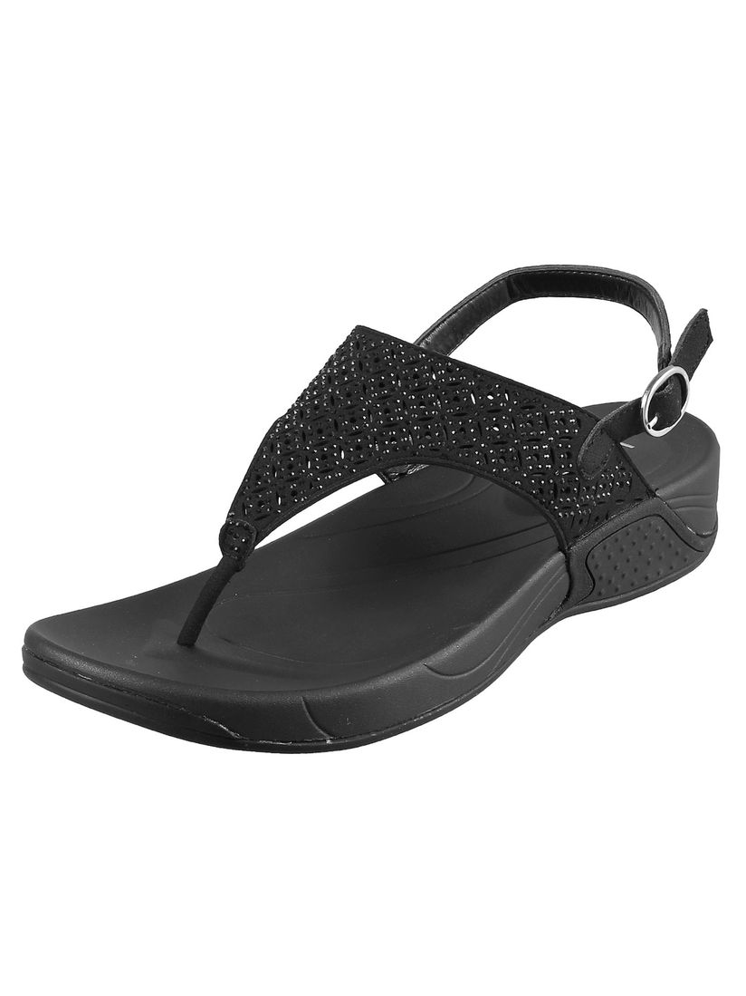 mochi black thong sandals