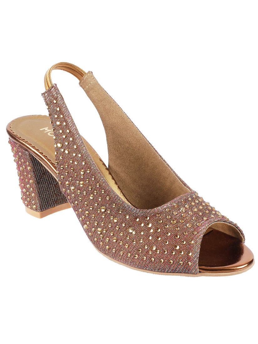 bronze open toe heels