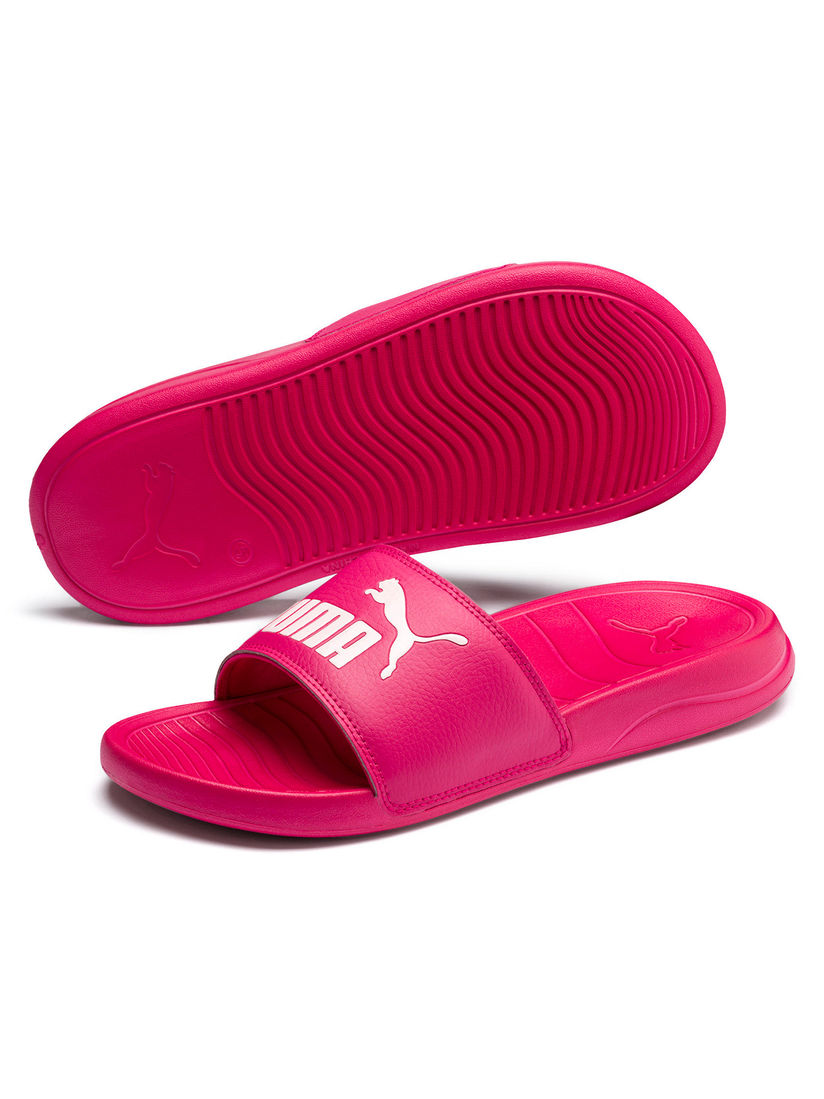 puma flip flops pink