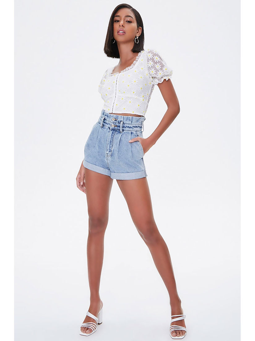 embroidered mesh top