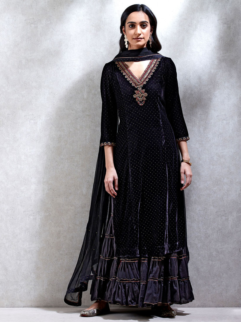 Ritu Kumar Salwar Suits And Sets Buy Ritu Kumar V Neck Full Sleeve Long Embroidered Kurta With Palazzo And Dupatta Set Of 3 Online Nykaa Fashion Buy salwar suits online at peachmode.