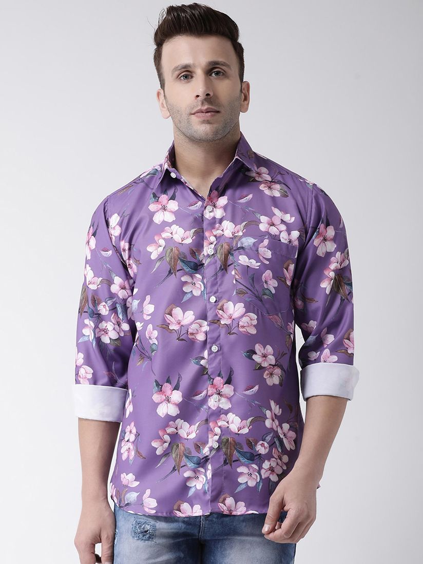 Buy HANGUP Printed Casual Shirt Purple 