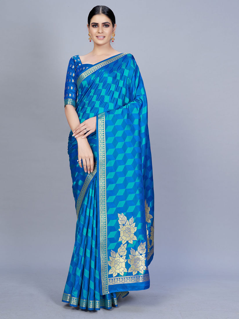 light blue silk saree
