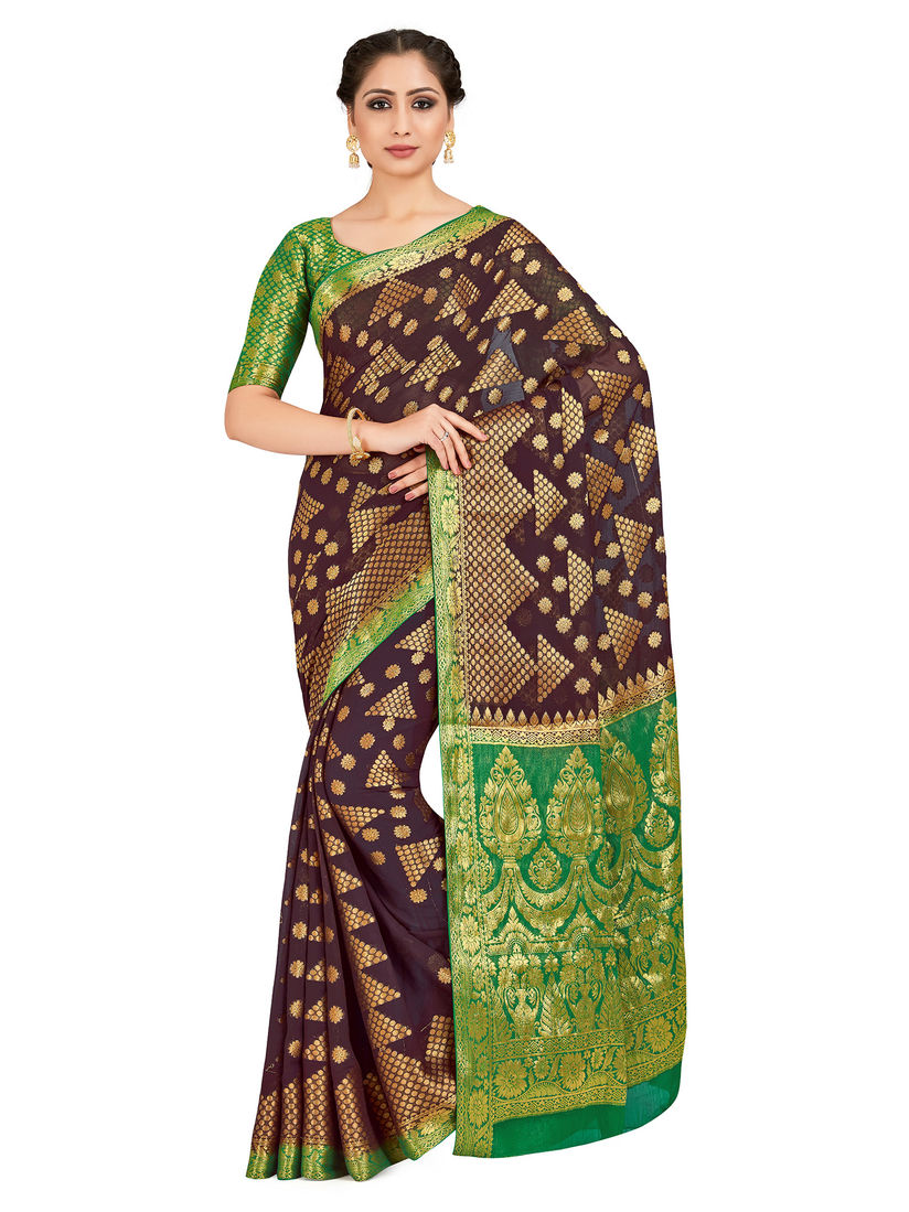 Mimosa chiffon sarees clearance