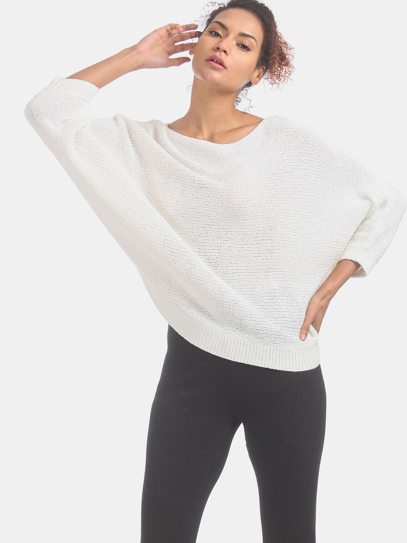 White dolman sweater clearance