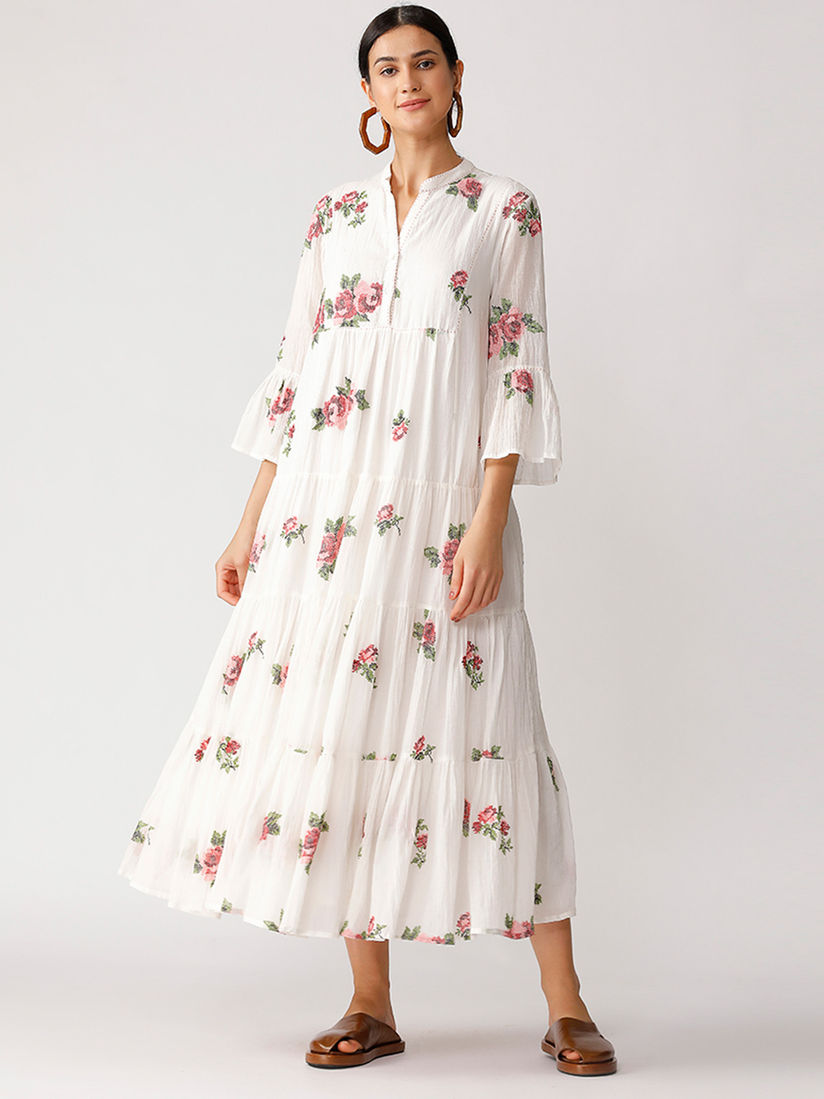 white floral frock
