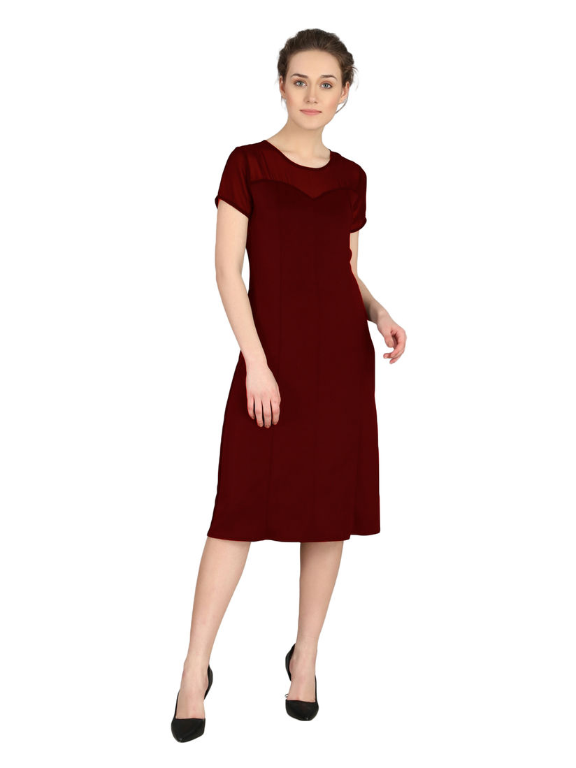 maroon work dress