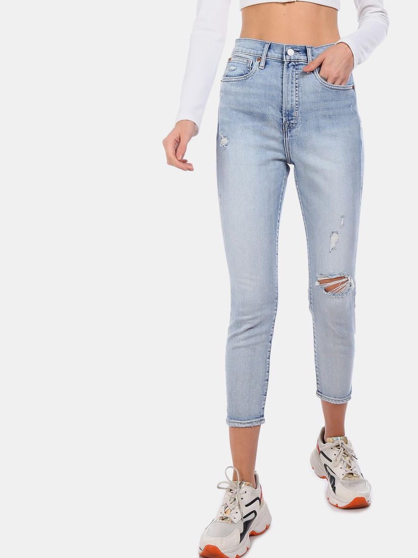 Light ripped jeans womens Clearance