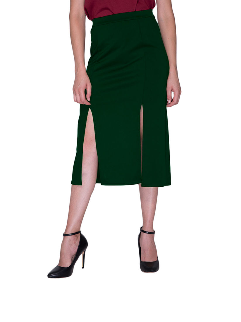 Green slit skirt clearance