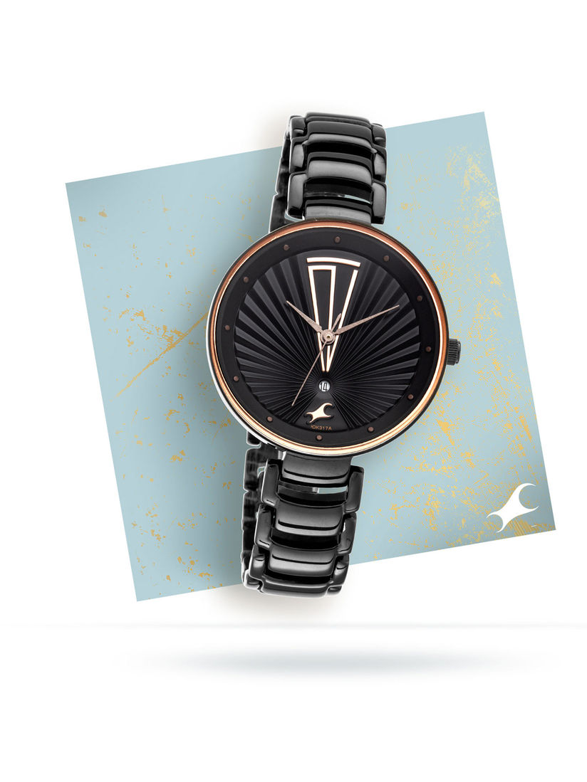 Fastrack watch ss black clearance