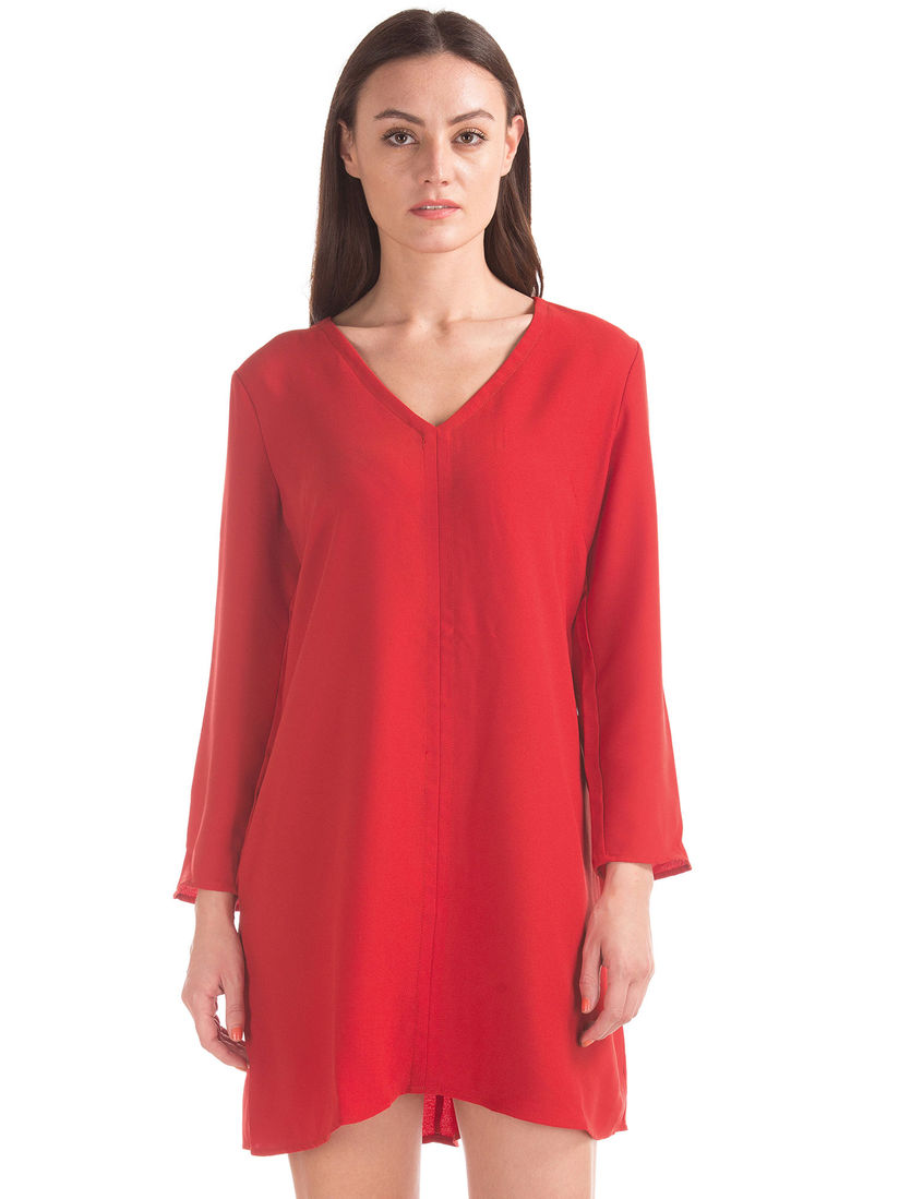 red casual mini dress