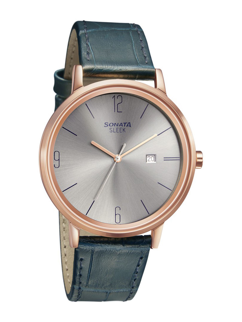 sonata leather watch