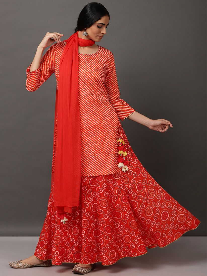 Kurta skirt dupatta set online Clearance