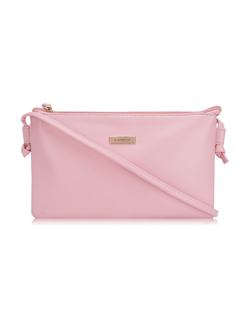 caprese pink solid handheld bag