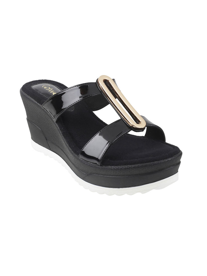 catwalk black wedges