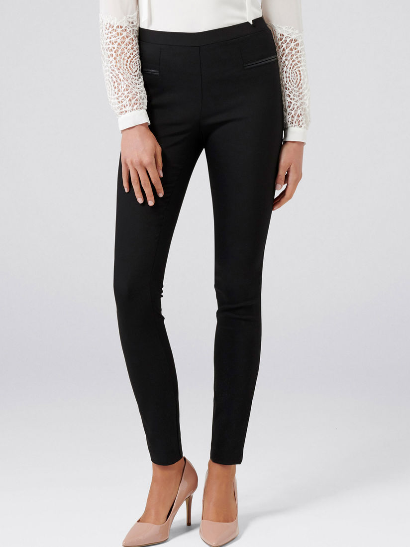 Black pull on skinny trousers clearance