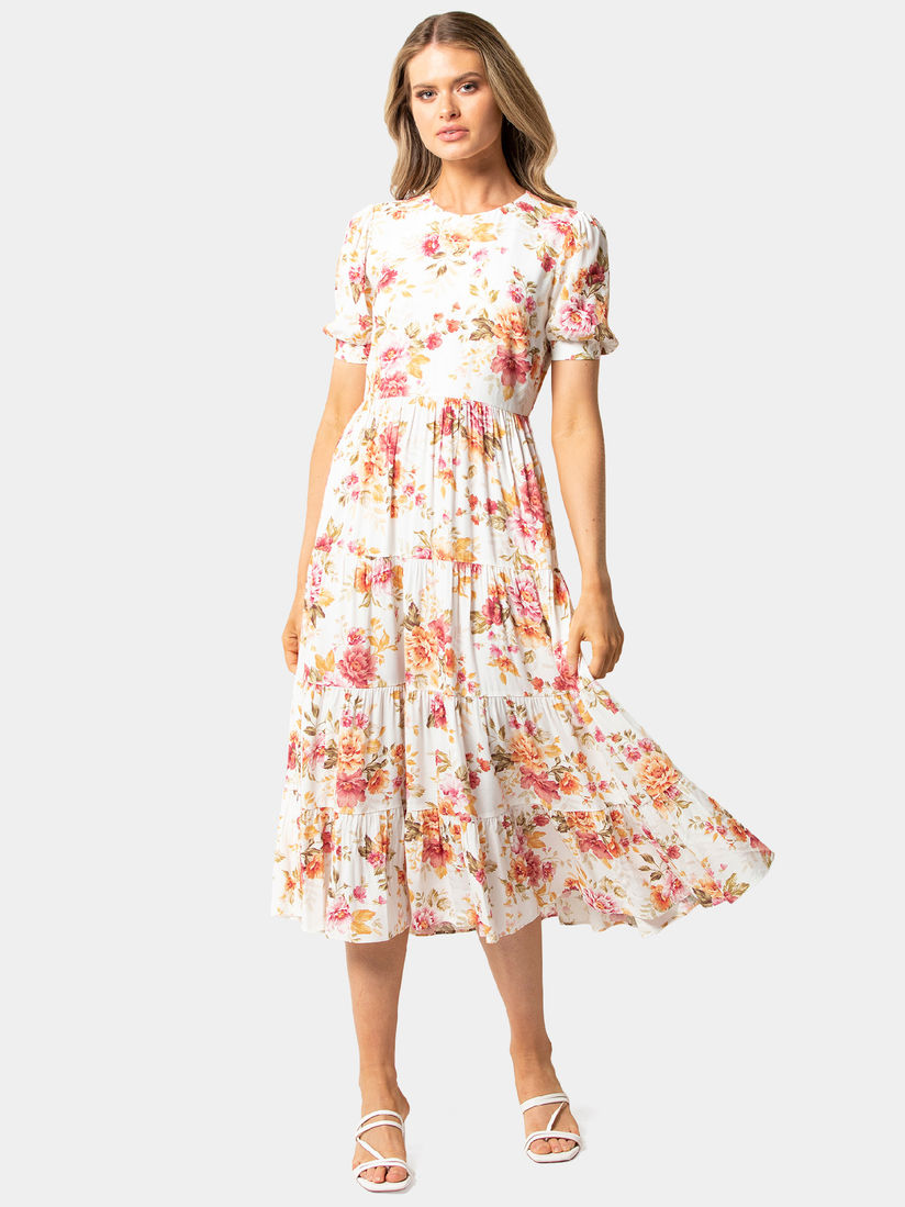 white floral frock