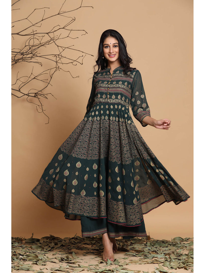 green ethnic dress