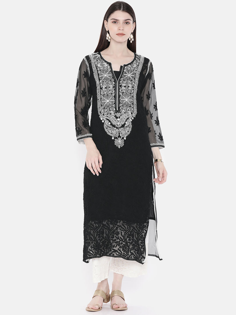 georgette chikankari kurtis