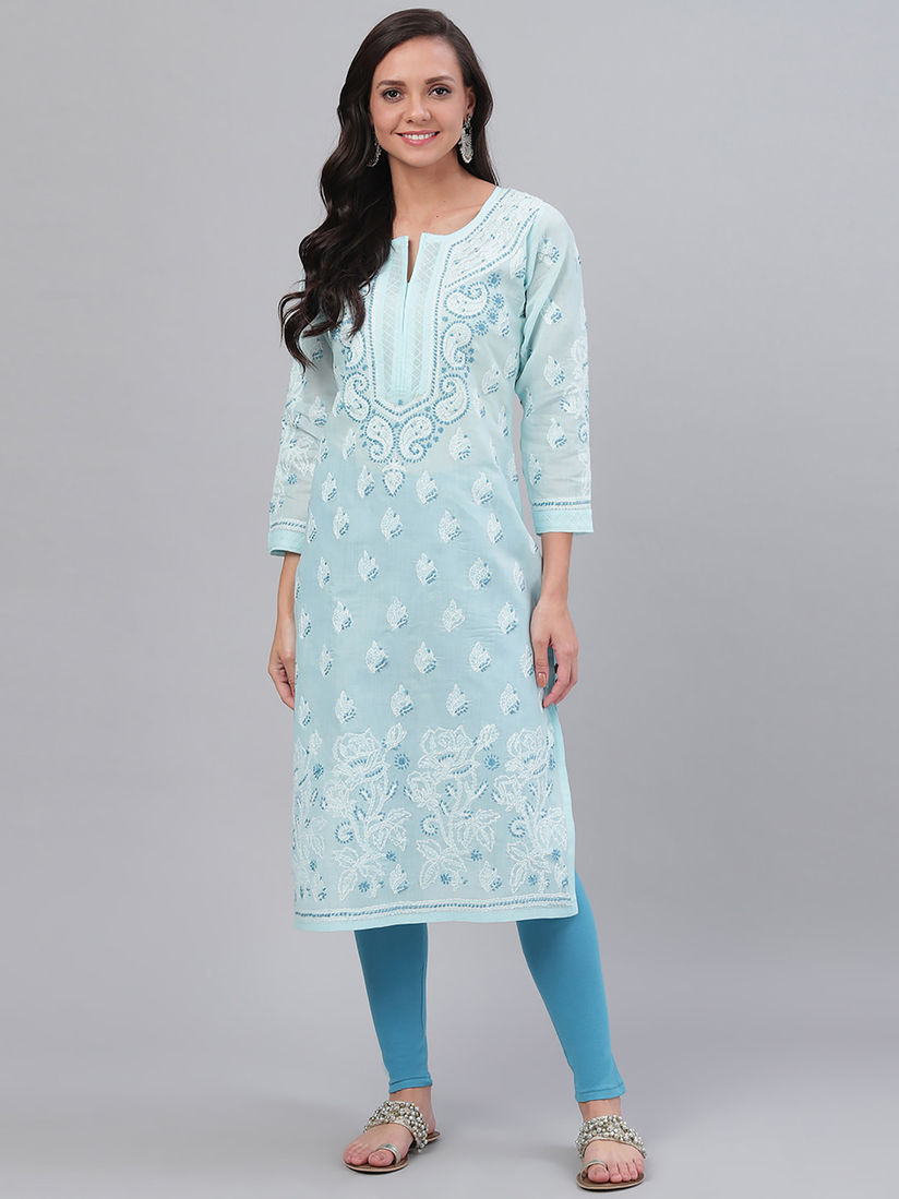 Chikankari kurtas online clearance