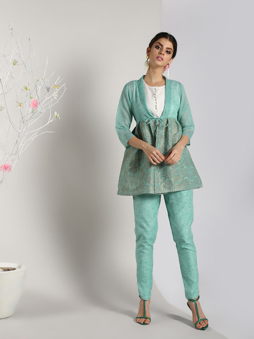 two tone peplum jacket