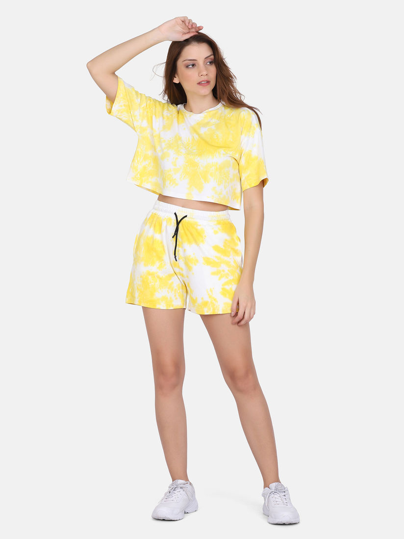 yellow shorts set