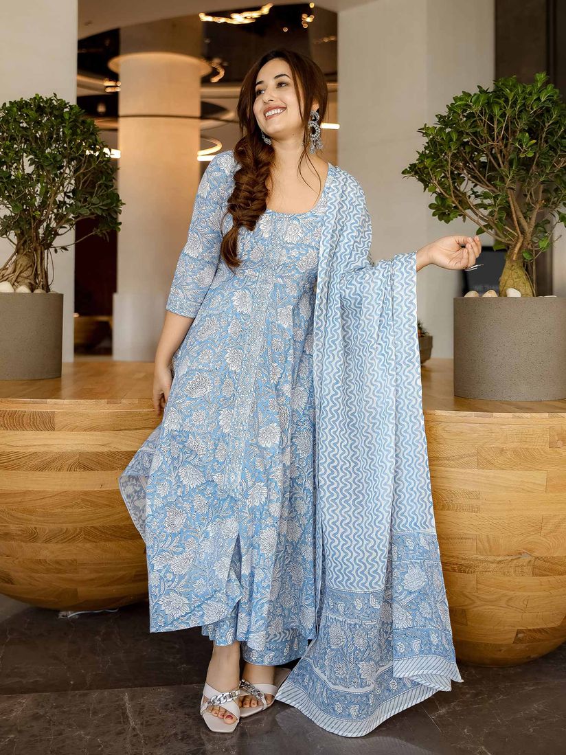 Handblock suit set online Clearance