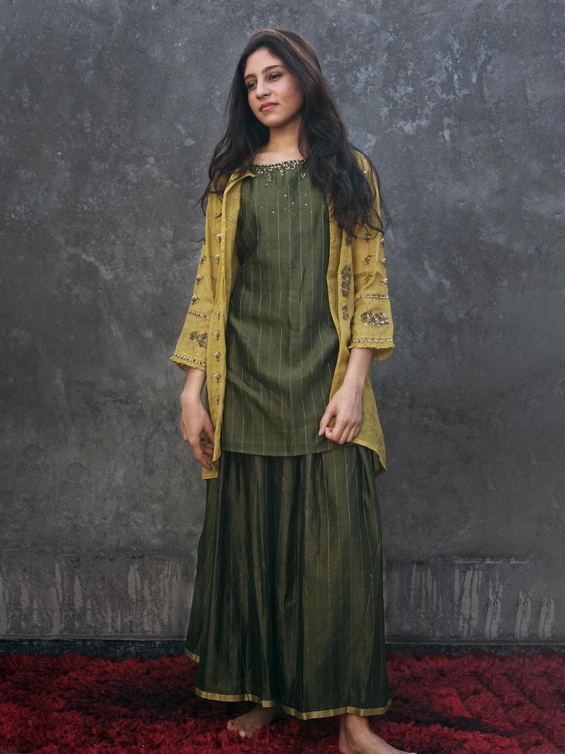 Sharara dress with shrug clearance