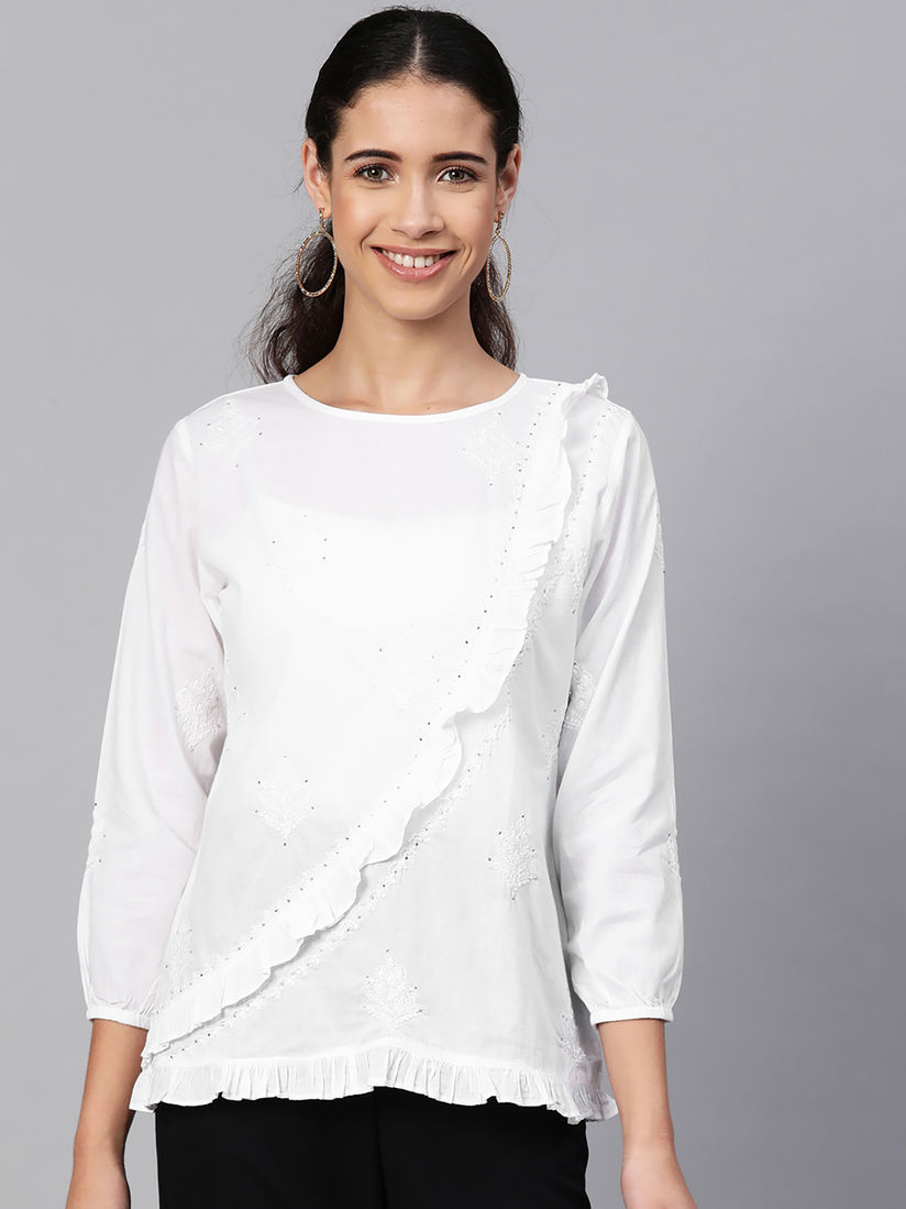 Chikankari tops online Clearance