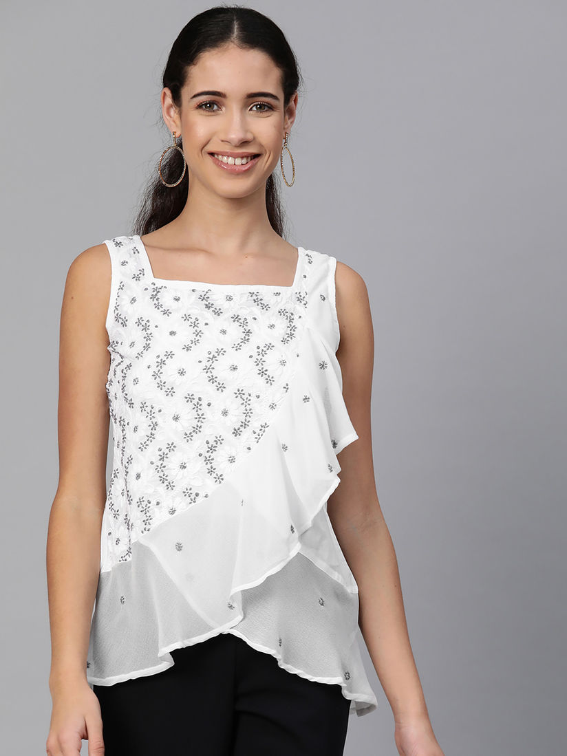 Chikankari tops online Clearance