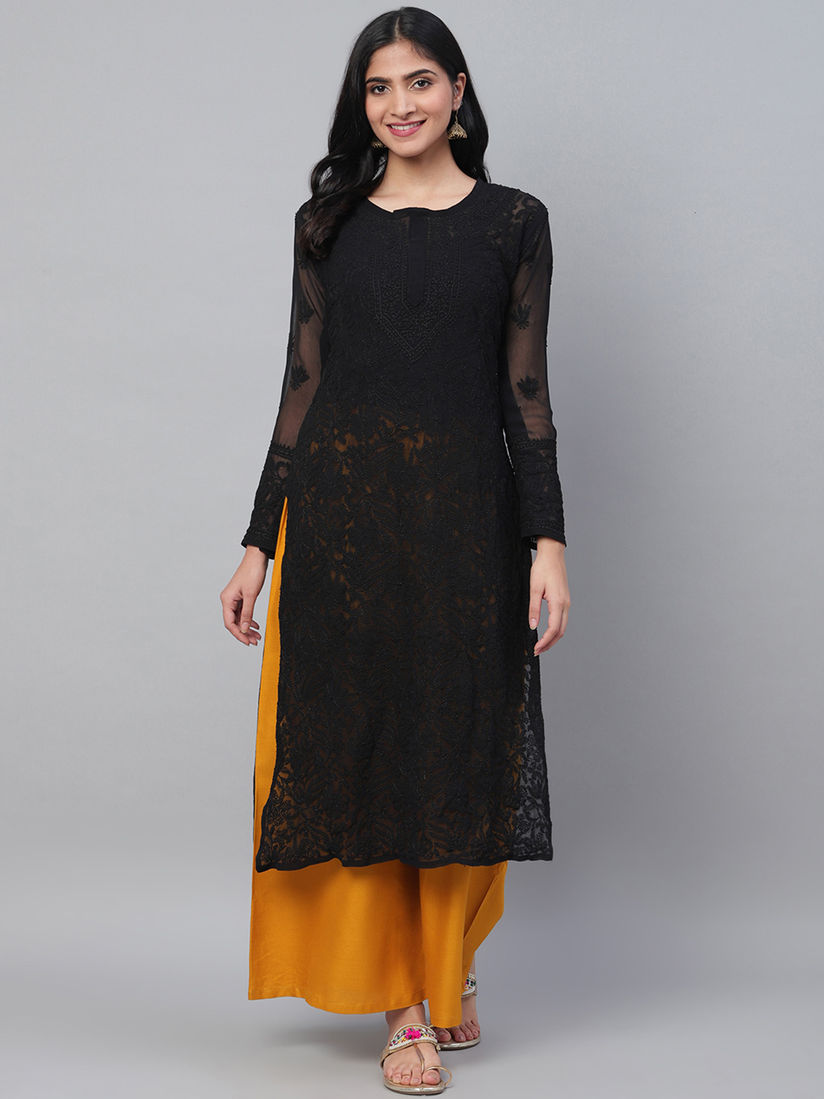 Ada Kurtis Kurtas And Tunics Buy Ada Black Embroidered Georgette Lucknow Chikan Kurta Online Nykaa Fashion About 10% of these are india & pakistan a wide variety of chikankari kurtas options are available to you, such as supply type, clothing type, and. nykaa fashion