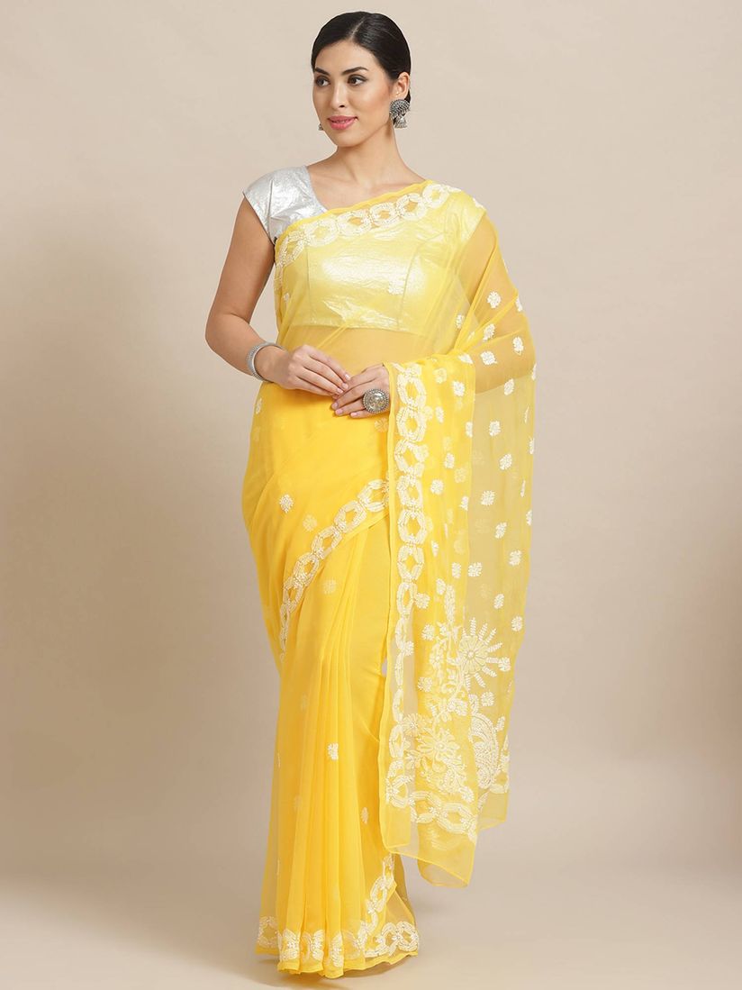 Ada Sarees Buy Ada Embroidered Yellow Georgette Lucknow Chikan Saree With Unstitched Blouse Online Nykaa Fashion Buy cotton saree, georgette saree & kota saree online at low price. ada embroidered yellow georgette lucknow chikan saree with unstitched blouse