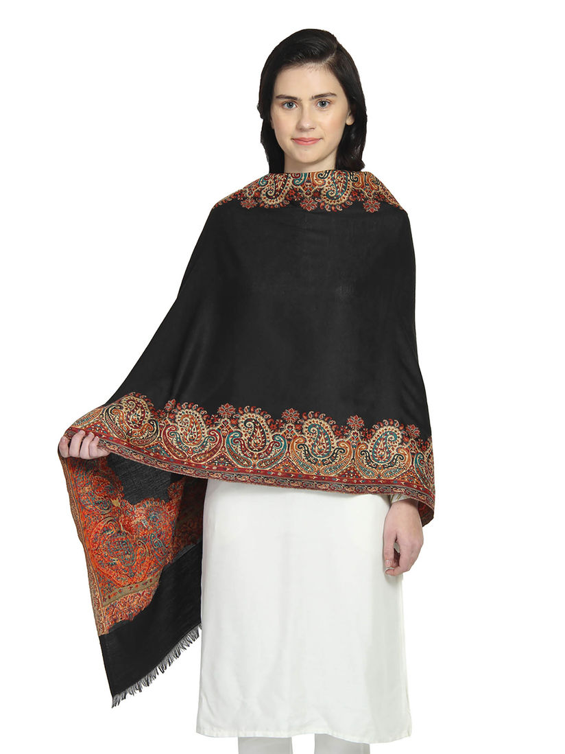 black floral shawl