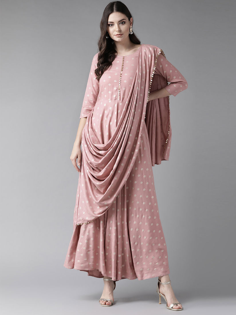 Long frock with attached dupatta clearance