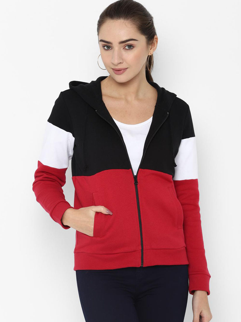 plain red zipper hoodie