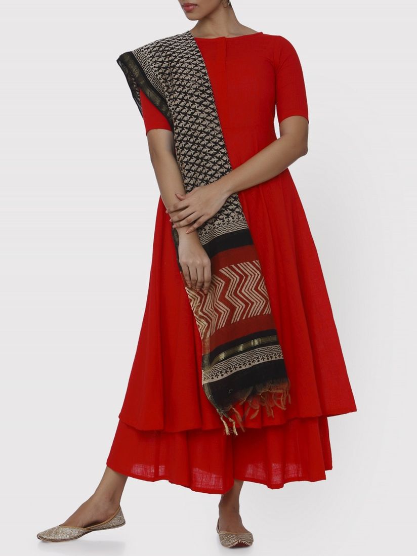 Red kurta palazzo set online clearance