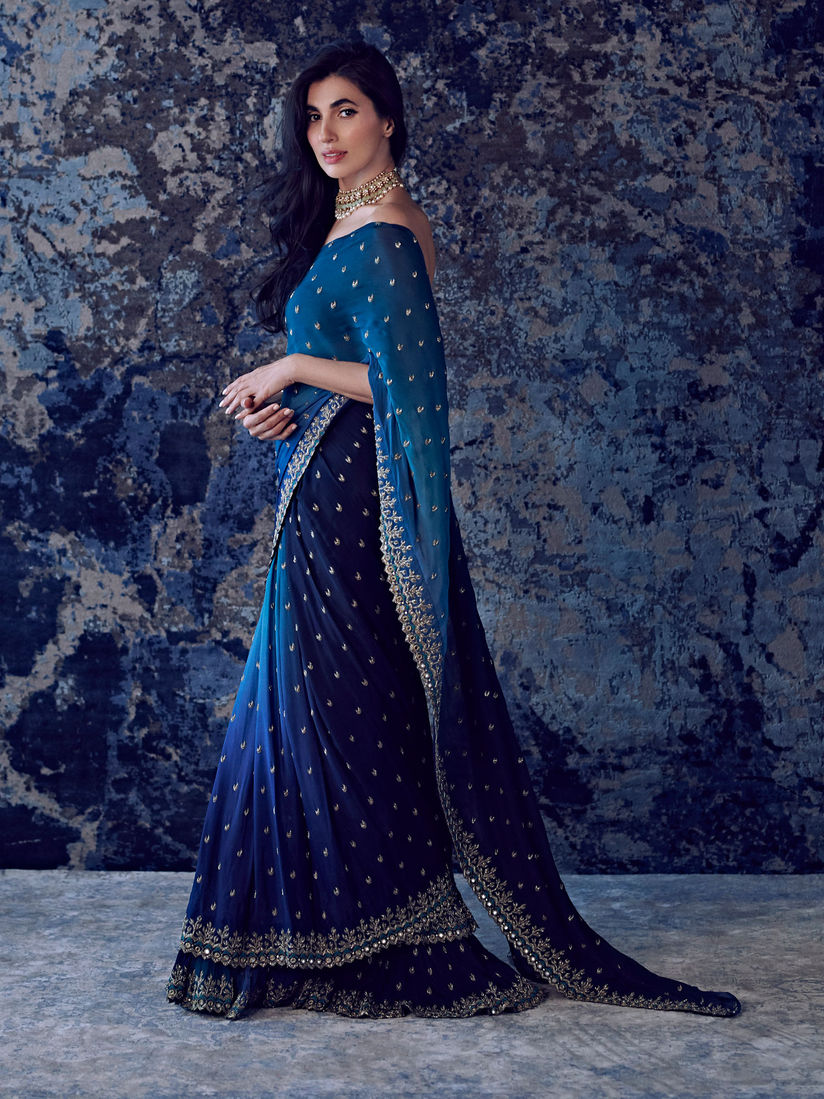 Arpita Mehta Sarees Buy Arpita Mehta Blue Shaded Embroidered Ruffle Saree With Plain Stitched Blouse Online Nykaa Fashion Get contact details & address of companies manufacturing and supplying handloom sarees, hand woven sarees, handmade saree across india.