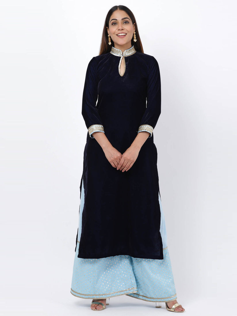 womens blue velvet dress