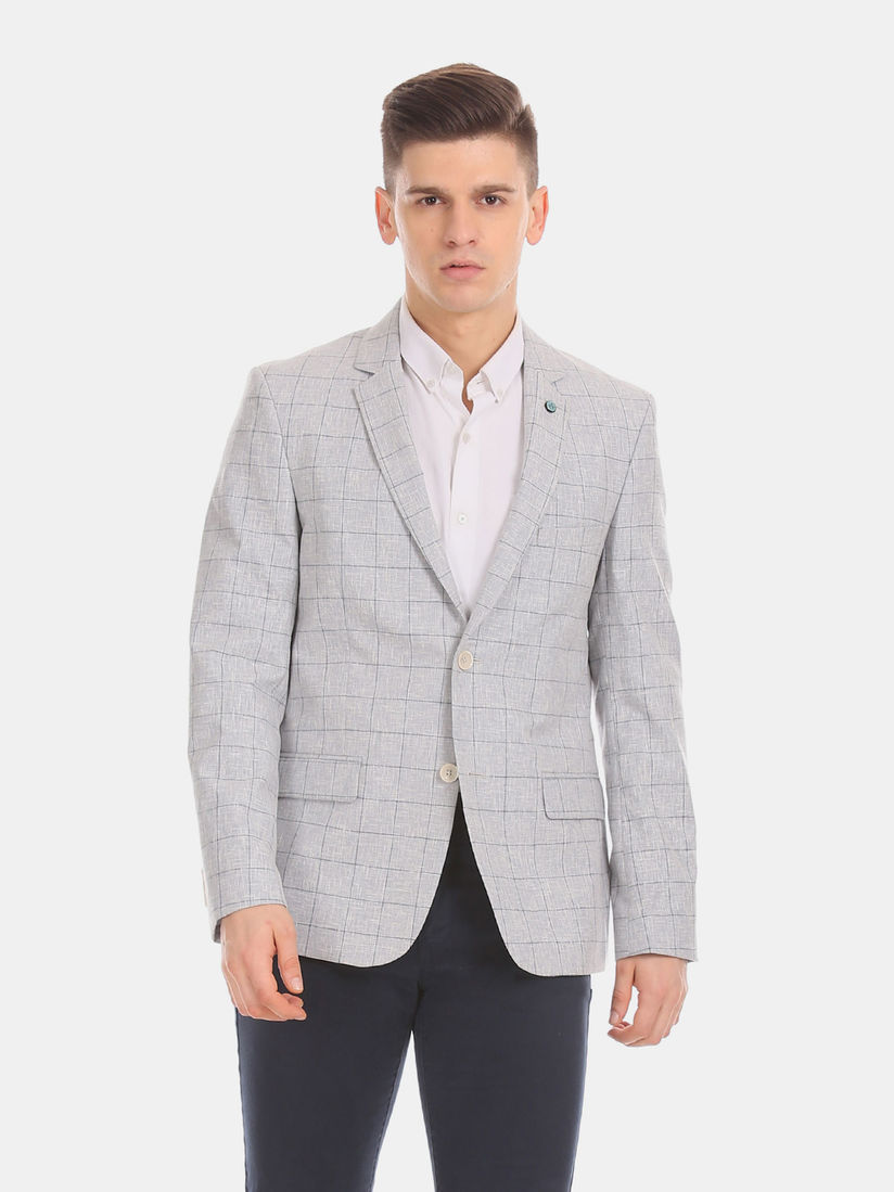 light grey check blazer