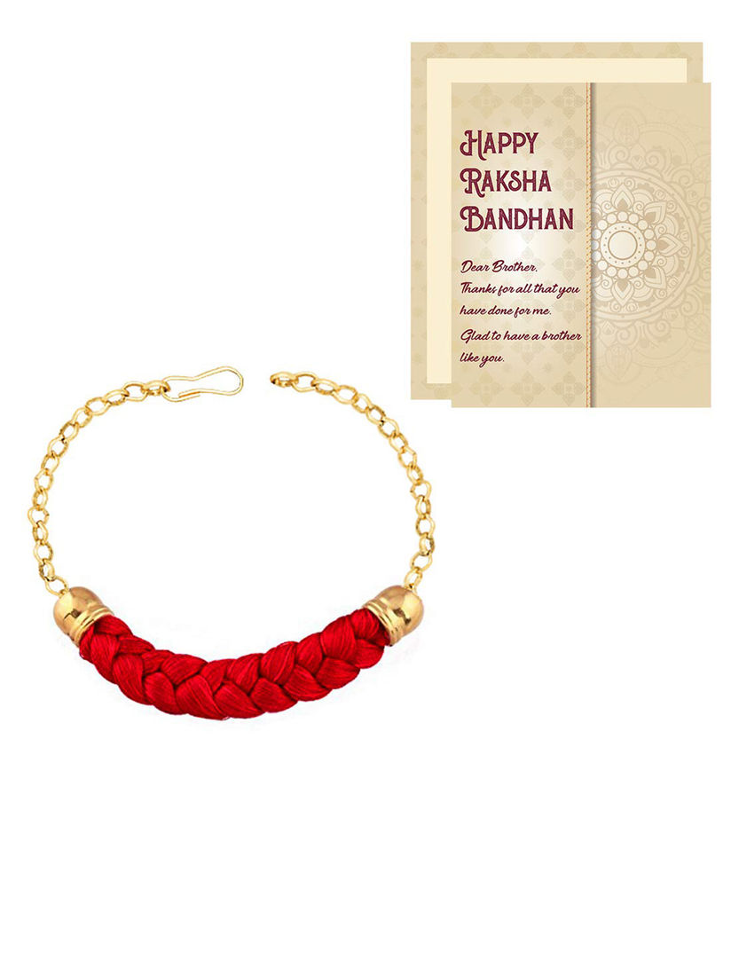 Peora Rakhi Buy Peora Traditional Gold Plated Red Bracelet Rakhi With Rakshabandhan Greeting Card Online Nykaa Fashion There are many real as well as mythological stories are associated with raakhi. nykaa fashion