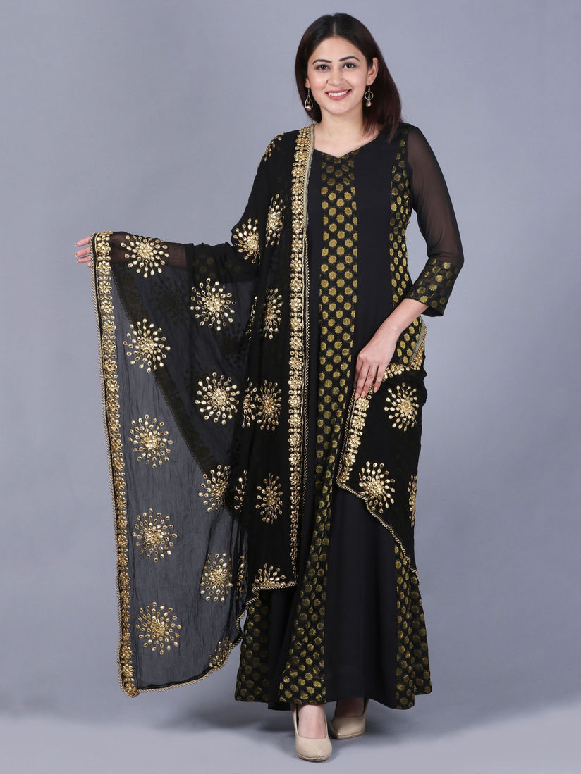 black and gold ethnic dresses