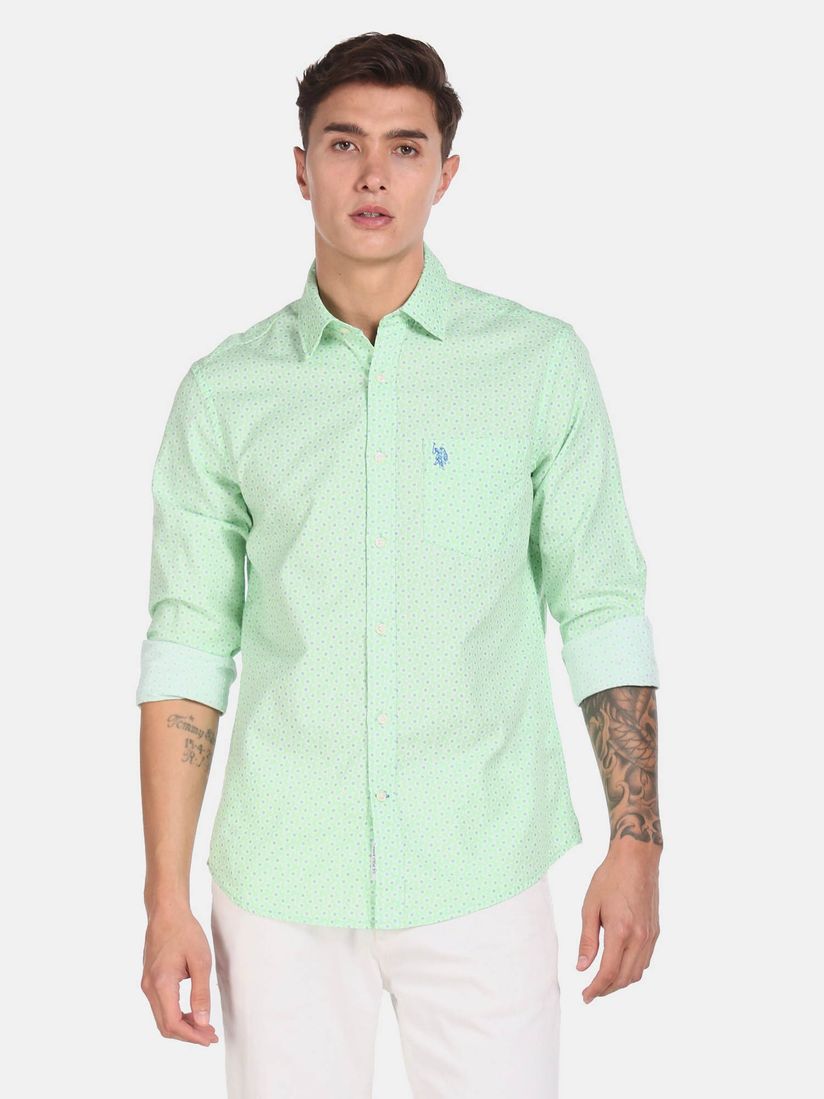 light green shirt