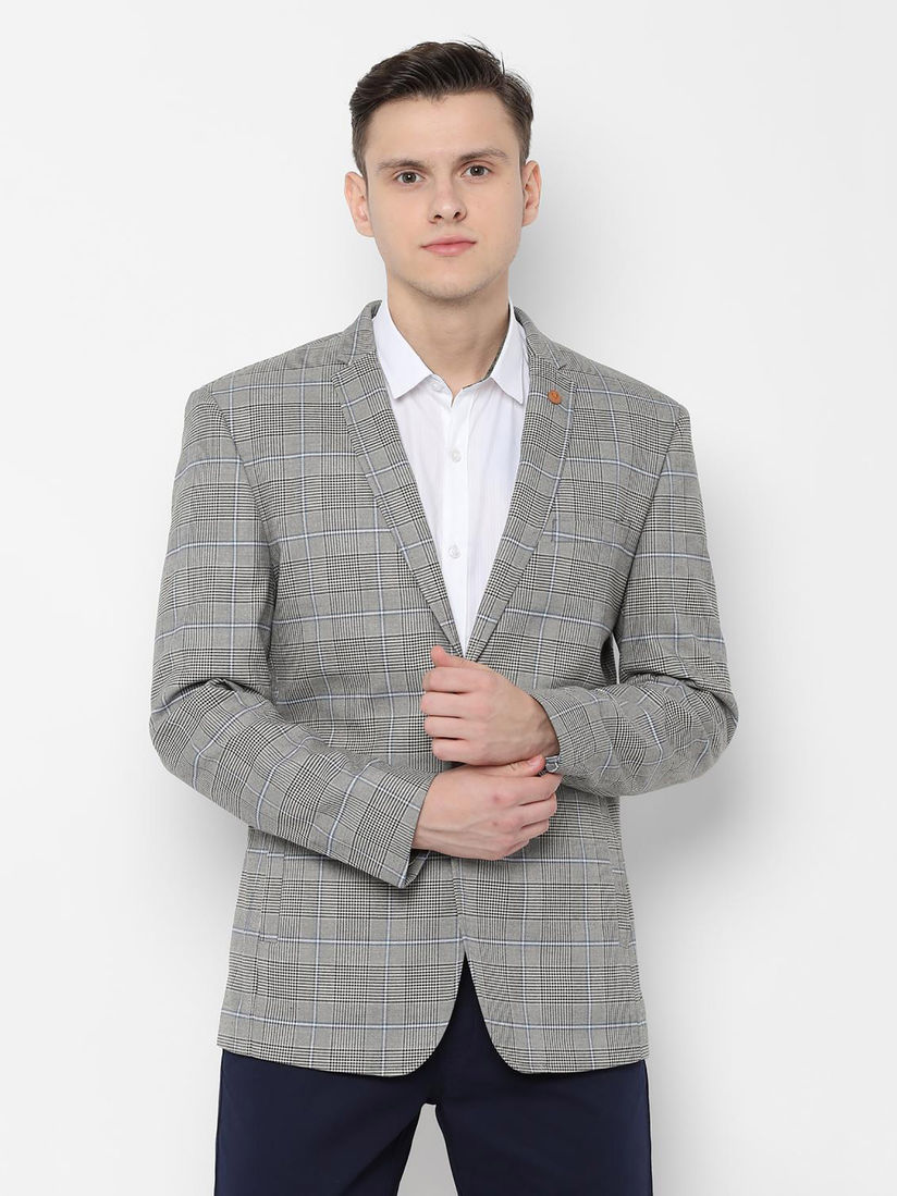 grey checks blazer
