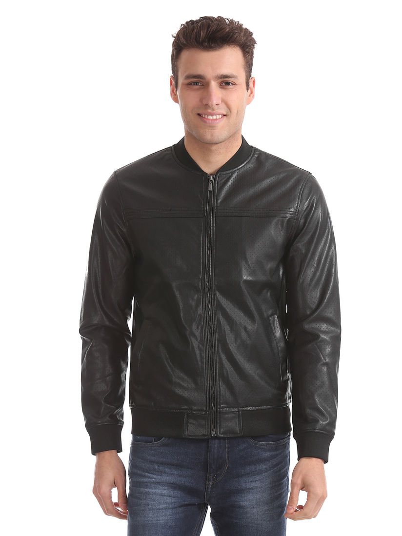 Arrow Sports Jackets Buy Arrow Sports Black Regular Fit Perforated Bomber Jacket Online Nykaa Fashion