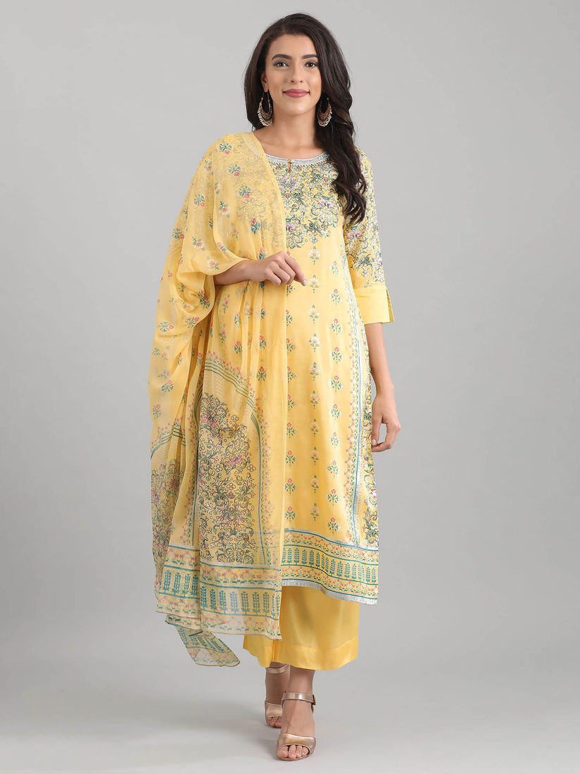 Aurelia yellow kurta set clearance