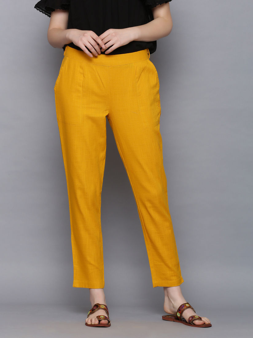 Yellow pants women clearance
