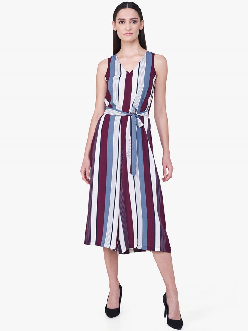 multi colored striped jumpsuit